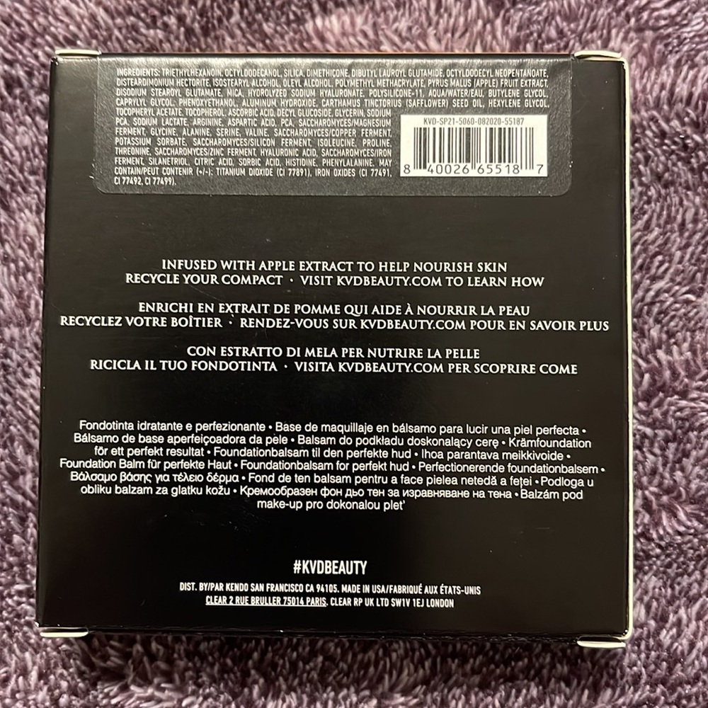 KVD Good Apple Medium 054 Skin-Perfecting Hydrating Foundation Balm - Picture 6 of 7